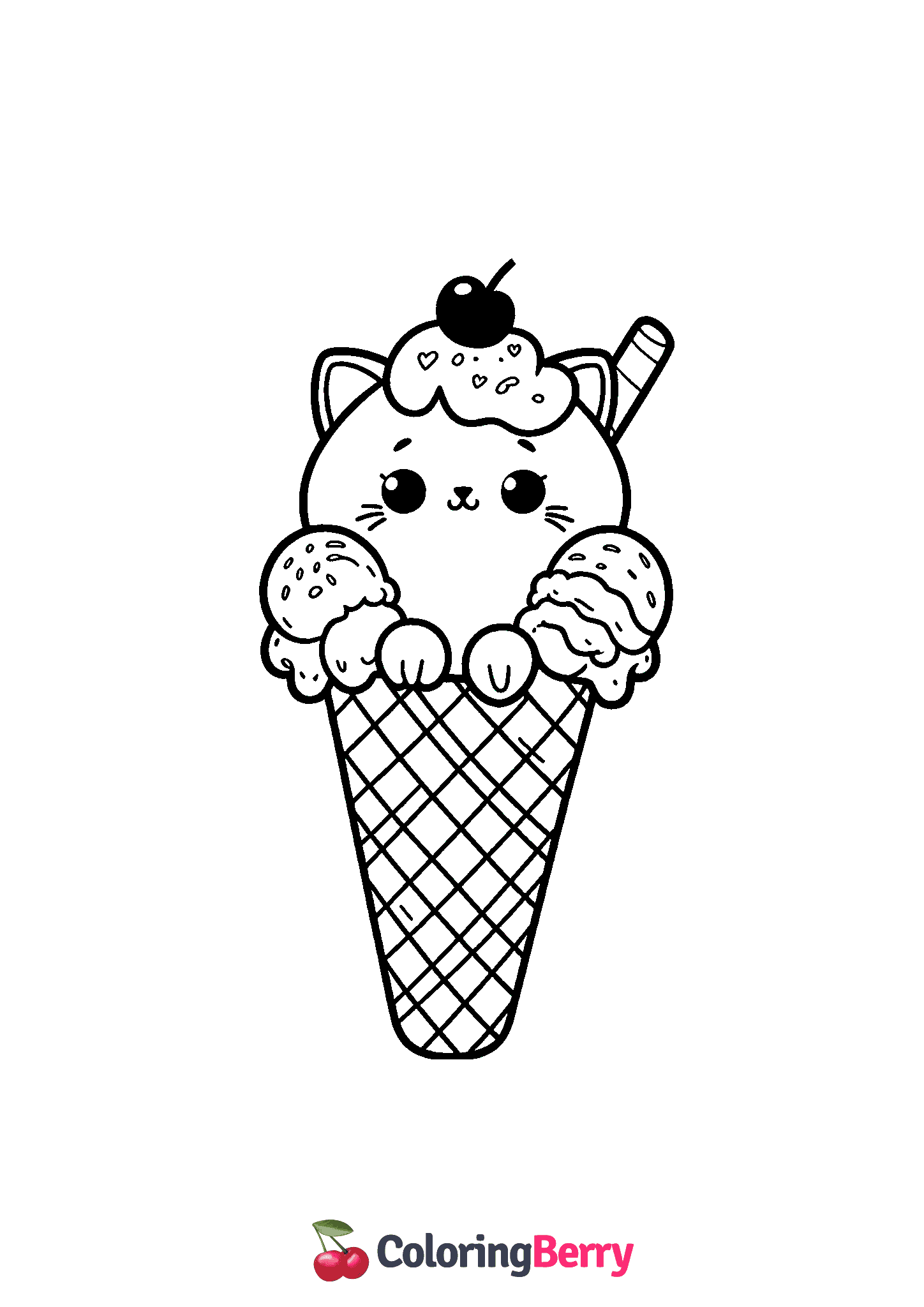 Cat in Ice Cream Cone