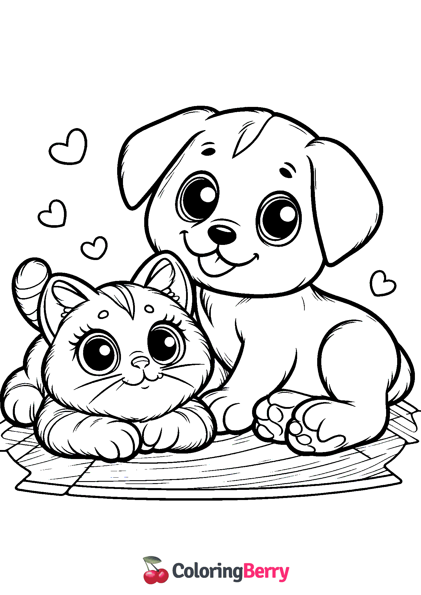 Cute Puppy and Kitten