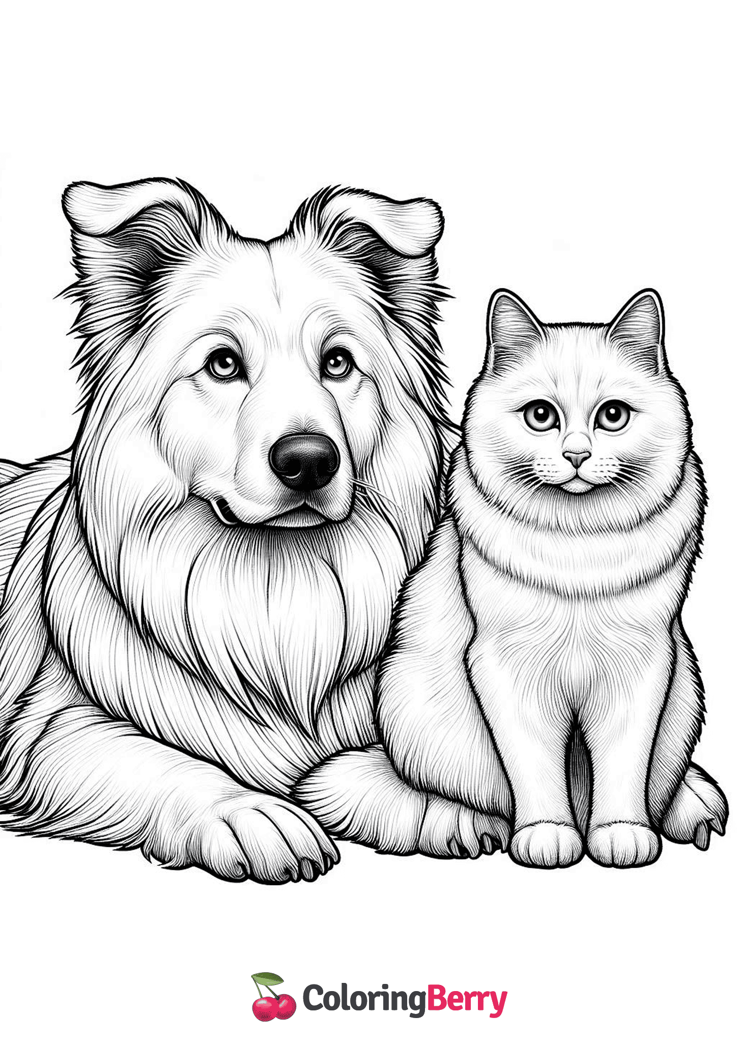 Realistic Dog and Cat
